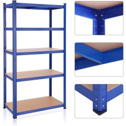 Stlreol med 5 hylder - lagerreol - bl reol 200 x 100 x 50