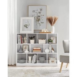 Rumdeler - fritstende bogreol - hvid reol 126x30x100