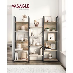 Reol - stor stuereol i industrielt design - brun 158x24x166