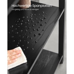 Reol - stor stuereol i industrielt design - sort 158x24x166