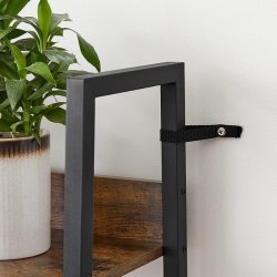 Reol - stigereol i industrielt design - rustik brun 170 x 30 x 34