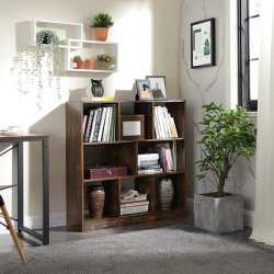 Reol - rumdeler - fritstende bogreol - rustik brun 100 x 97,5