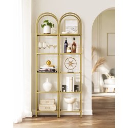 Stuereol - gulvreol med glas og gyldent stel 40x30,2x183,5