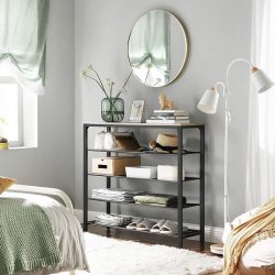 Skoreol med hylder til sko - reol med skohylder - gr beige