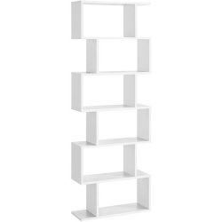 Reol - bogreol i industrielt design - hvid 190 x 24 x 70