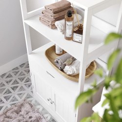 Badevrelsesskab - hvid badevrelsesreol - 122 x 60 x 32,5 cm