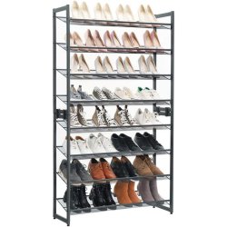 Skoreol med 8 hylder - st med 2 x 4 skohylder - gr metal