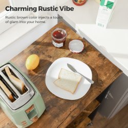 Rullebord med 3 hylder - kkkenvogn - rustik brun 60x40x89