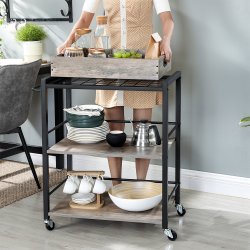 Serveringsvogn med aftagelig bakke - barvogn - gr� beige (greige)