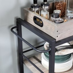 Serveringsvogn med aftagelig bakke - barvogn - gr� beige (greige)