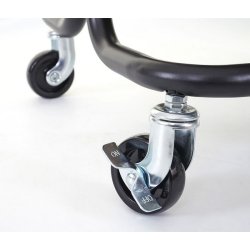 Barvogn p hjul - serveringsvogn og rullebord med 3 hylder - sort