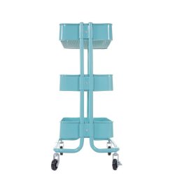 Barvogn p hjul - serveringsvogn og rullebord med 3 hylder - mint