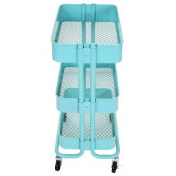 Barvogn p hjul - serveringsvogn og rullebord med 3 hylder - mint