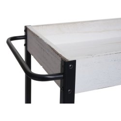 Serveringsvogn p hjul - barvogn og rullebord med hndtag - hvid