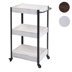 Serveringsvogn p hjul - barvogn og rullebord med hndtag - hvid