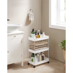 Rullevogn - hvid opbevaringsvogn med 3 hylder 40 x 22 x 60