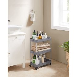 Rullevogn - gr opbevaringsvogn med 3 hylder 40 x 22 x 60