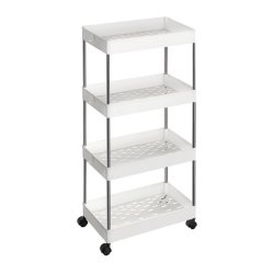 Rullevogn - hvid opbevaringsvogn med 4 hylder 40 x 22 x 86