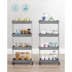 Rullevogn - gr opbevaringsvogn med 4 hylder 40 x 22 x 86