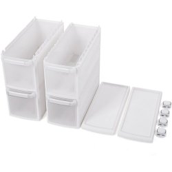 Opbevaringsvogn - smal rullevogn med 4 skuffer 84,5 x 18 x 46