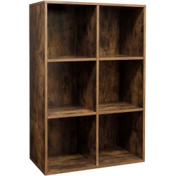 Bogreol - rumdeler i industrielt design - rustik brun 65,5x30x97,5