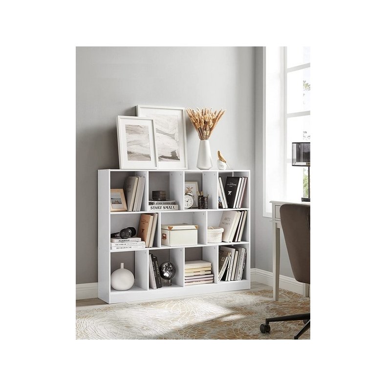 Rumdeler - fritstende bogreol - hvid reol 126x30x100