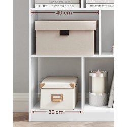 Rumdeler - fritstende bogreol - hvid reol 126x30x100