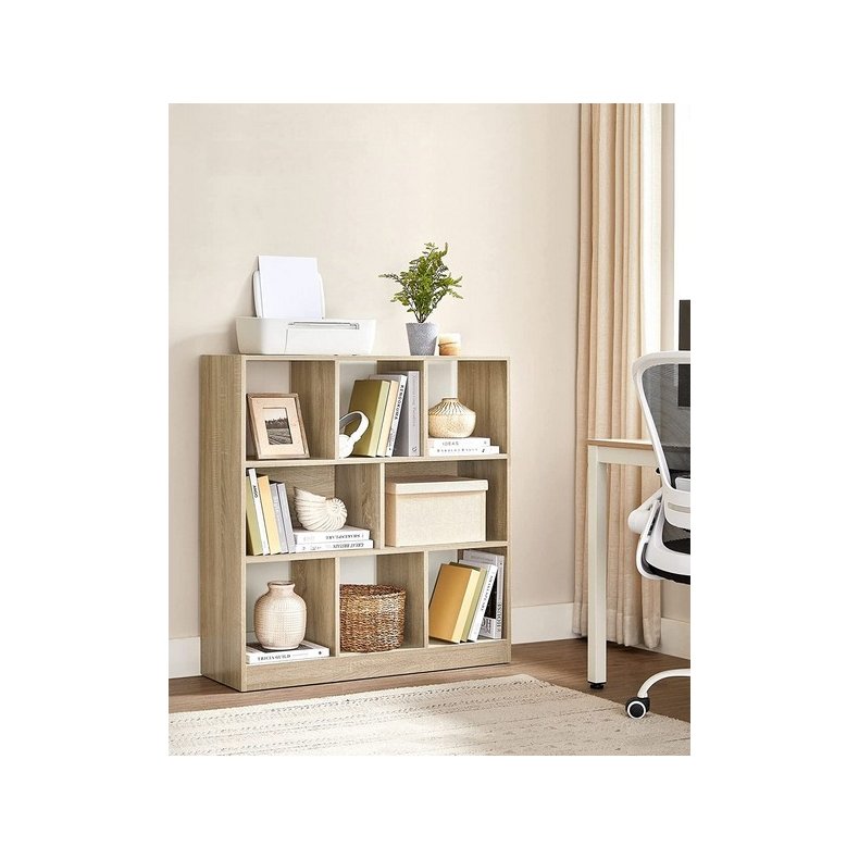 Rumdeler - fritst�ende bogreol - eg brun reol 97,5x30x100