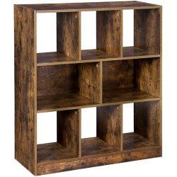 Reol - rumdeler - fritstende bogreol - rustik brun 100 x 97,5