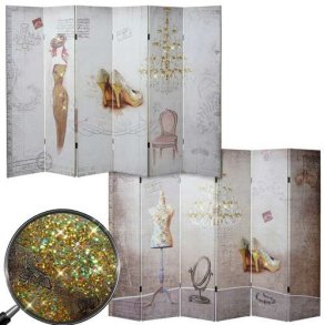 Sk�rmv�g/skillev�g - foldesk�rm/foldev�g Glitter Retro Fashion 180 x 240 cm