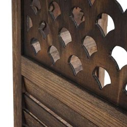 Foldesk�rm - brun sk�rmv�g/skillev�g med ornamenter 170 x 160 cm