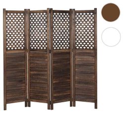 Foldesk�rm - brun sk�rmv�g/skillev�g med ornamenter 170 x 160 cm