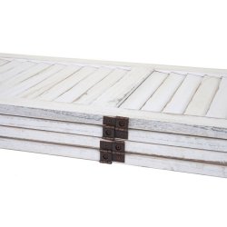 Skillev�g i antik vintage hvid tr� - rumdeler/foldesk�rm 170 x 200 cm