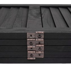 Skillev�g i antik vintage sort tr� - rumdeler/foldesk�rm 170 x 200 cm