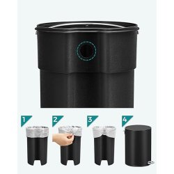 Pedalspand 3L - skraldespand med soft-close lg - sort metal