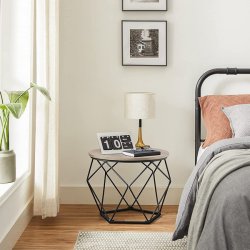 Sofabordsst - 2 sideborde - runde sofaborde - gr beige (greige)