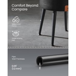 Sidebord med opbevaring - rundt sengebord - sort sde 32