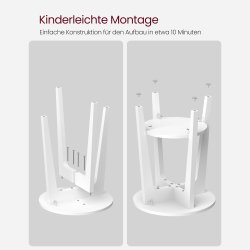 Hj�rnebord - rundt sidebord - sengebord - hvid �40 x H50