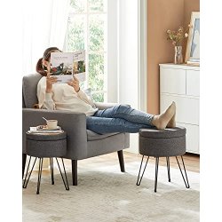 Sidebord med opbevaring - rundt sengebord - m�rkegr� �31