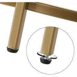 Sidebord - rundt sofabord med hrdet glas og gyldent stel - 50