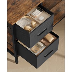 Hj�rneskrivebord med sk�rmstativ - rustik brun 105x115