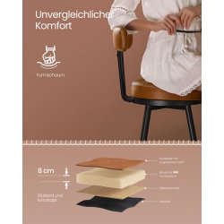 Barstol med kunstlder - st med 2 - sdehjde 76 cm - brun