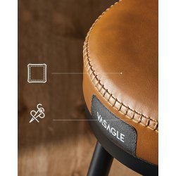 Barstol med kunstlder - st med 2 - sdehjde 65 cm - brun