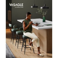 Barstol med kunstlder - st med 2 - sdehjde 65 cm - grn