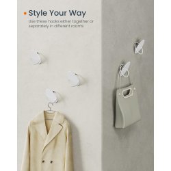 Knager - s�t med 4 knager i �g-inspireret design - hvid