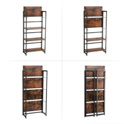 Reol - sammenfoldelig sammenklappelig bogreol - rustik brun