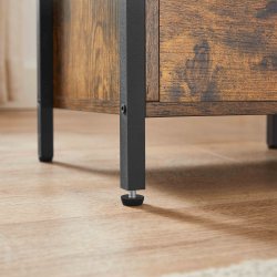 Sengebord - natbord med hylde og 2 skuffer - rustik brun 38x28x60