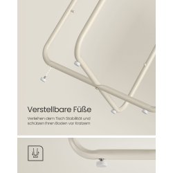 Sidebord - rundt hjrnebord med stofkurv - creme hvid 45 x H50 cm