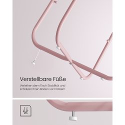 Sidebord - rundt hjrnebord med stofkurv - pink 45 x H50 cm