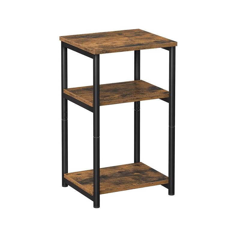 Sengebord - sidebord i industrielt design - rustik brun